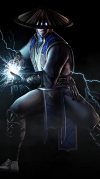 Raiden desata poder eléctrico en Mortal Kombat.