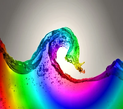 Vibrant Abstract Waves of Colorful Water