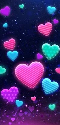 hermoso, colorido, corazón, corazones, bonito