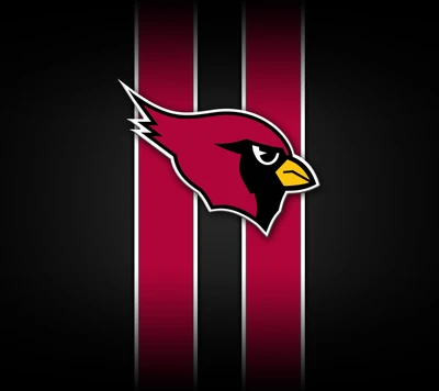 Logo des Arizona Cardinals sur un fond noir et rouge