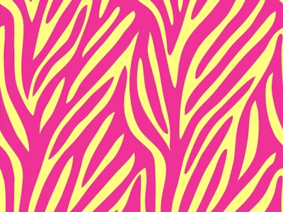 Vibrant Zebra-Inspired Pattern in Pink and Yellow