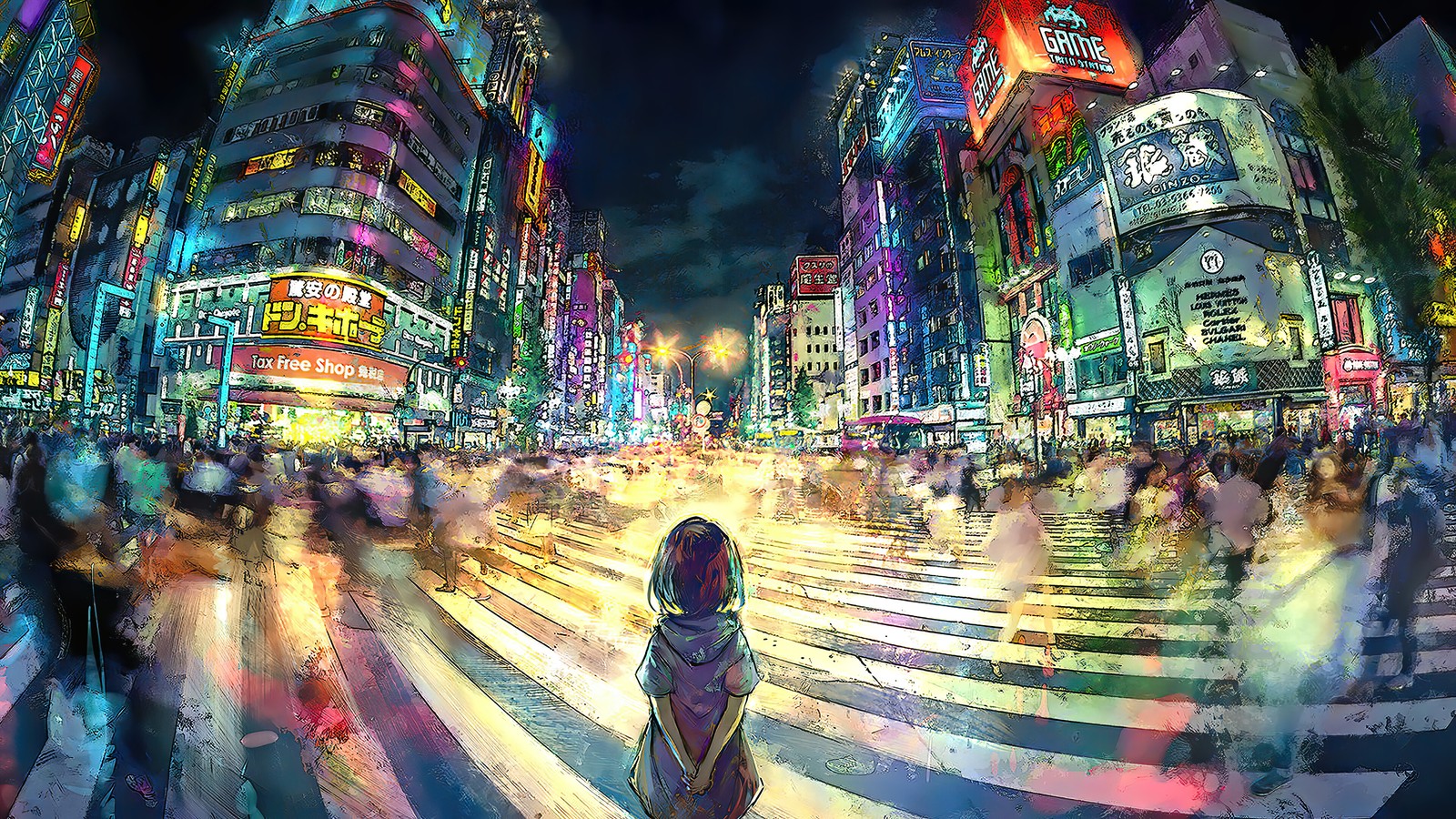 Descargar fondo de pantalla anime, tokio, tokyo, shibuya, paso de peatones