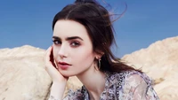 Lily Collins: Captivating Beauty in a Desert Landscape Photoshoot