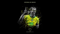 ronaldinho, amoled, 5k, brazilian football player, black background wallpaper