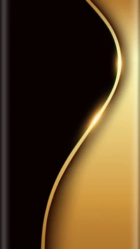 Elegant Black and Gold Abstract Design with Curved Edge