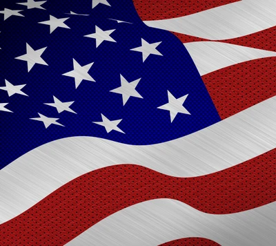 Textured American Flag Banner with Stars and Stripes