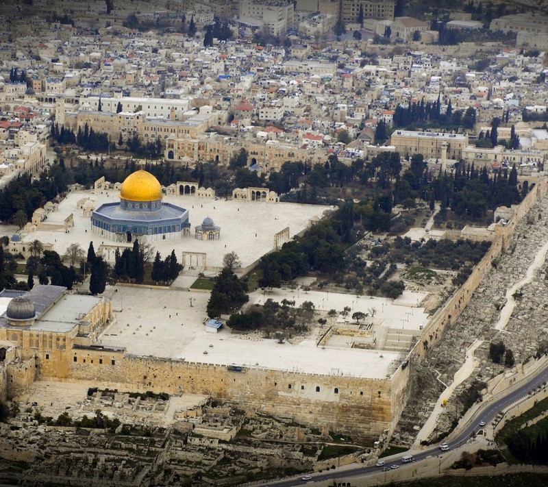 Панорамный вид на город с куполом сверху (азия, бог, израиль, israel, еврейский)