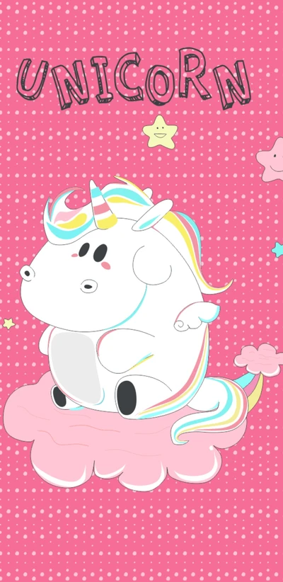 Unicornio caprichoso en una nube con melena de arcoíris