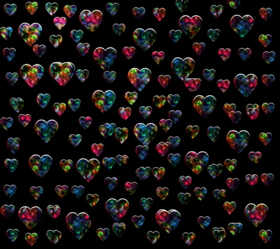 colorful, design, hearts