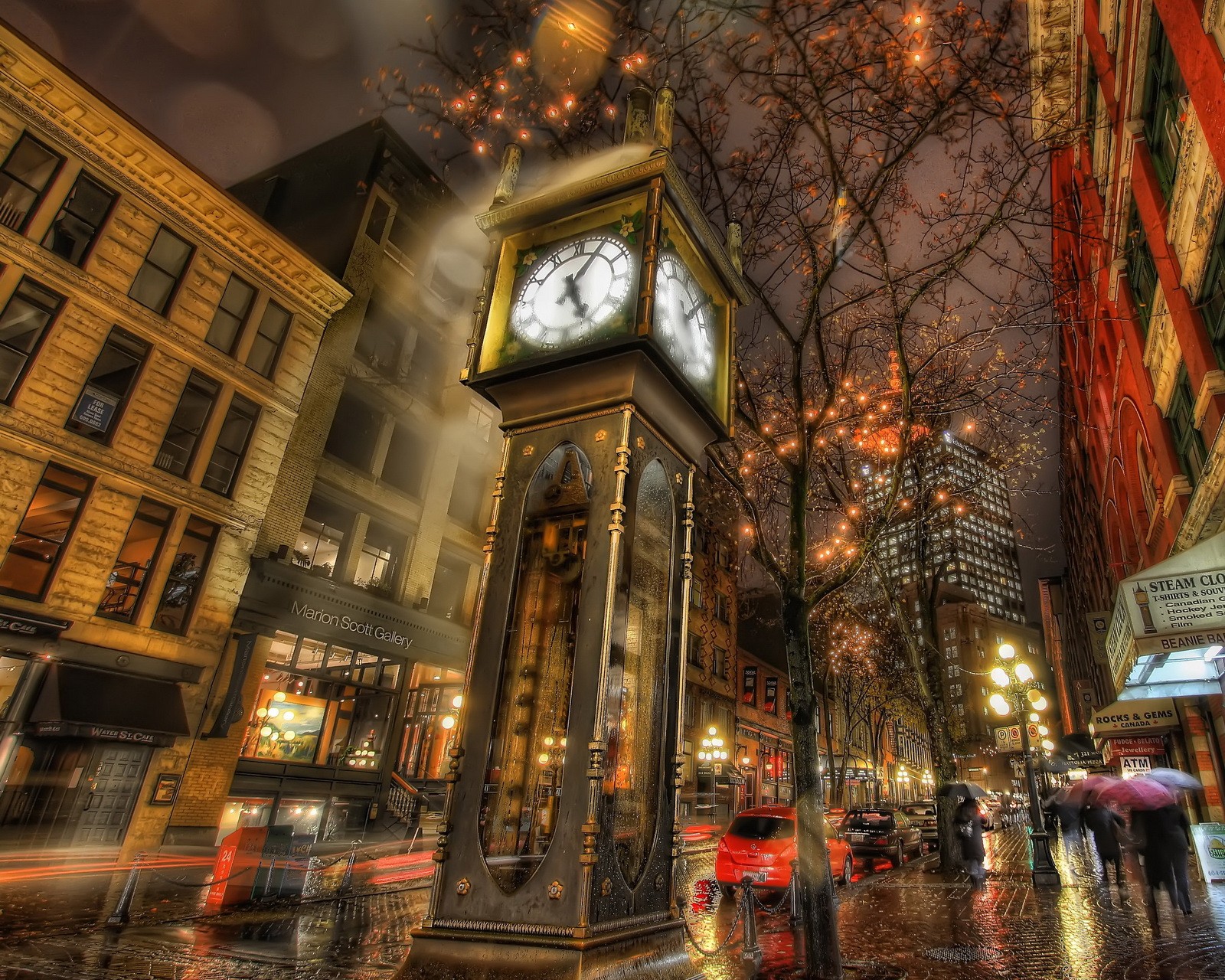 Téléchargez le fond d'écran beau, ville, horloge, galaxie, hd