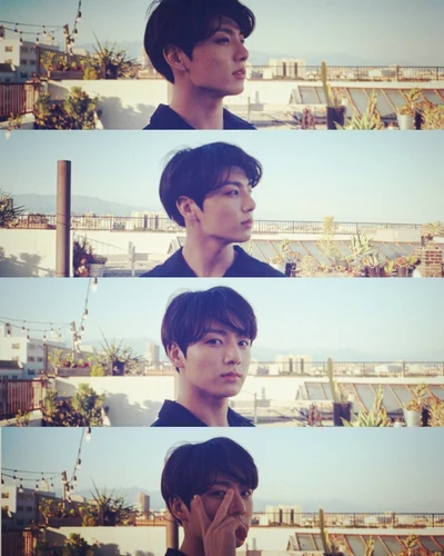 Jungkook in a Serene Paradise: Capturing Moments Against a Coastal Backdrop