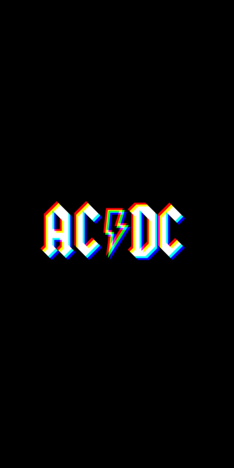 Близкий план черного фона с красным и синим логотипом ac/dc (acdc, искусство, крутой, игра, сбой)