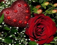 Elegant Red Rose and Heart: A Symbol of Love