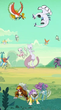 ash, ash ketchum, celebi, entei, genesect