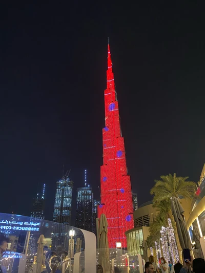 дубай, dubai, burj khalifa, небоскреб, рождественская ёлка