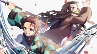 Tanjirou et Nezuko Kamado : Duo dynamique de Demon Slayer