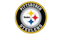 Emblema do Pittsburgh Steelers em fundo branco - Logotipo da equipe da NFL Papel de parede 4K