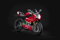 Ducati Panigale V2 Bayliss: Moto esportiva icônica em fundo preto