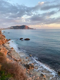 costa, mar, água, nuvem, recursos hídricos