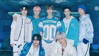 NCT Dream: Miembros elegantes en un vibrante tema azul