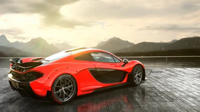 McLaren P1: Ультимативная производительность суперкара на фоне потрясающих гор