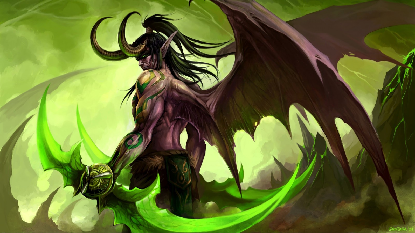 Téléchargez le fond d'écran illidan stormrage, world of warcraft, jeu vidéo