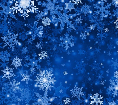 Merveille hivernale bleue : Motif festif de flocons de neige