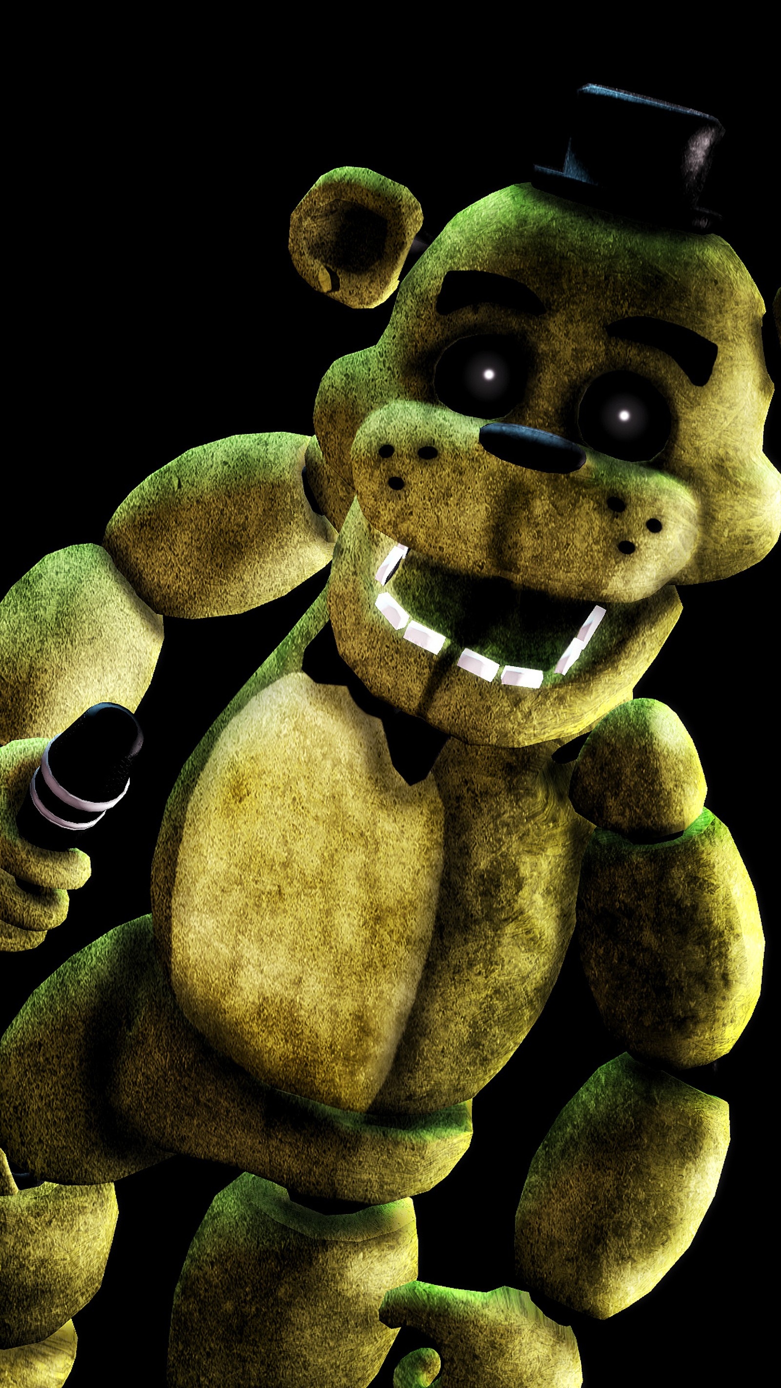 A close up of a cartoon character with a microphone in his hand (faz, five nights, fnaf, fnaf wallpaper, fnaf2)