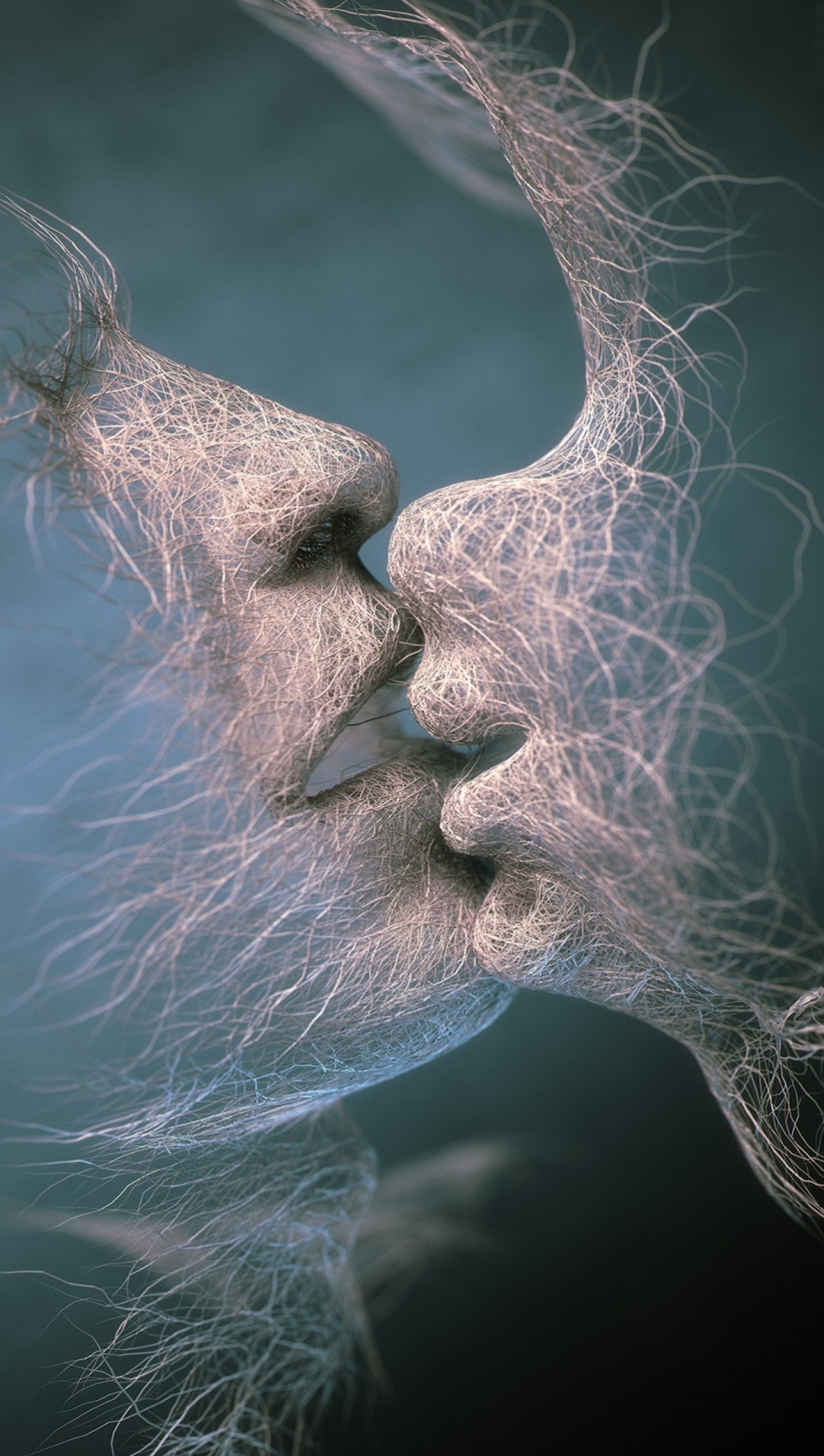 art, human, kiss, love Download Wallpaper