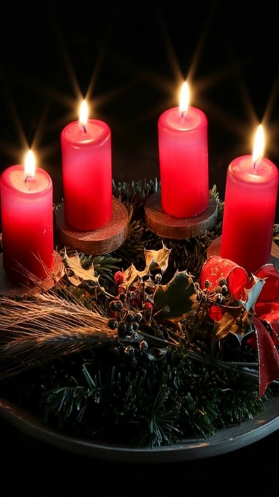 adviento, navidad, velas rojas, rojo, velas