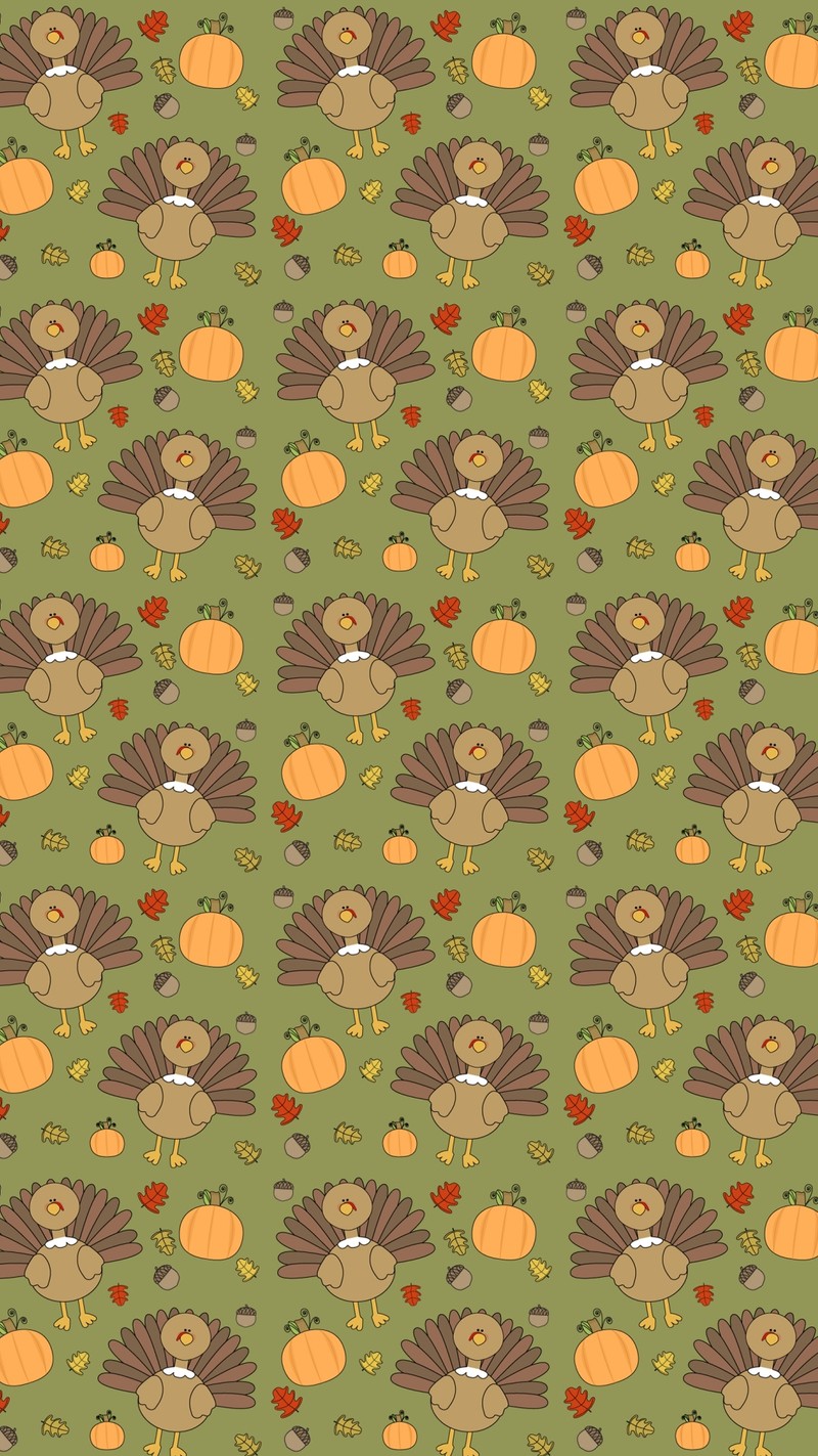 Крупный план узора с индейками и тыквами (день благодарения, turkey pattern)