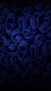 Diseño floral azul elegante sobre fondo oscuro