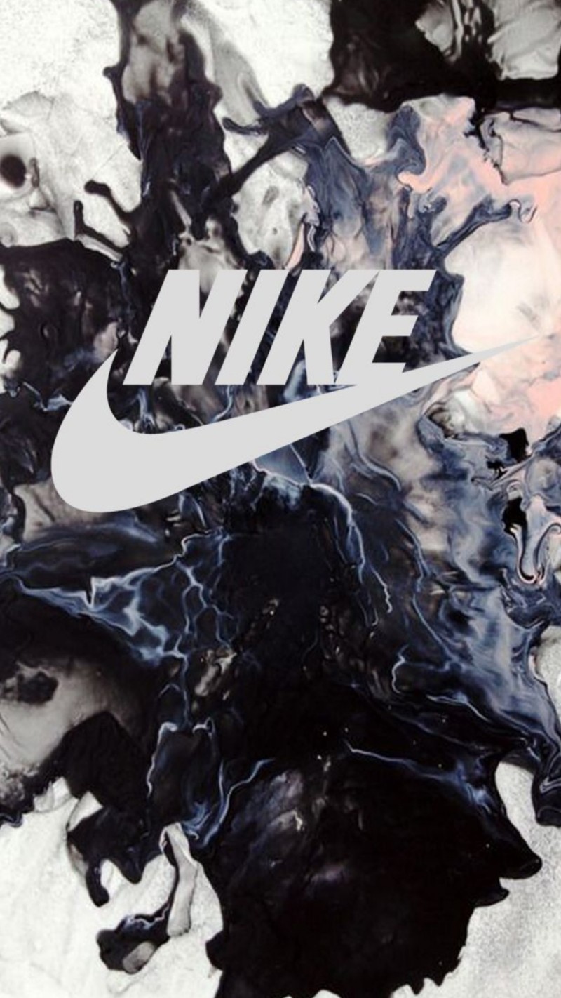 Логотип nike на черно-белом фоне с черной тушью (21, hd, природа, nike, суровый)