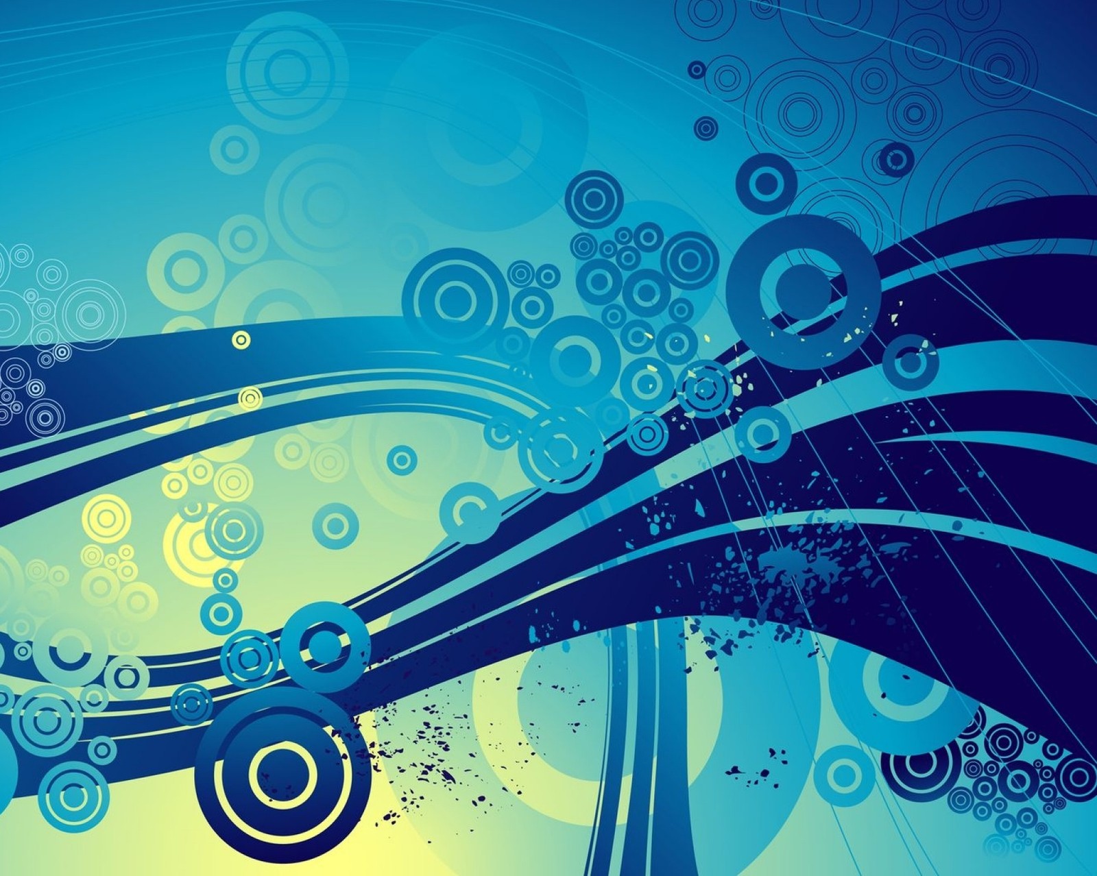 Abstract blue background with circles and swirls (abstract, circles, pattern)