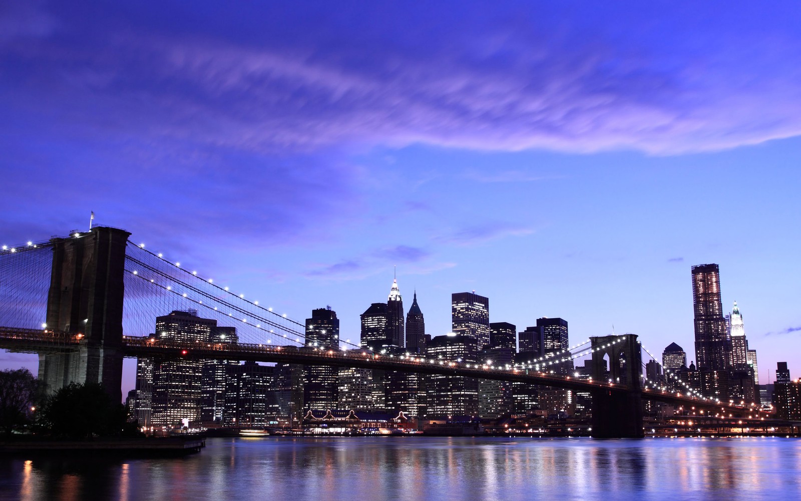 Vista aérea do horizonte da cidade à noite com uma ponte (ponte do brooklyn, paisagem urbana, cidade, linha do horizonte, área urbana)