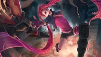 Jinx em ação: Arte dinâmica de League of Legends