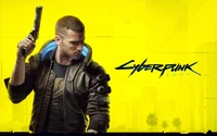 Cyberpunk 2077 : Héros futuriste en veste jaune