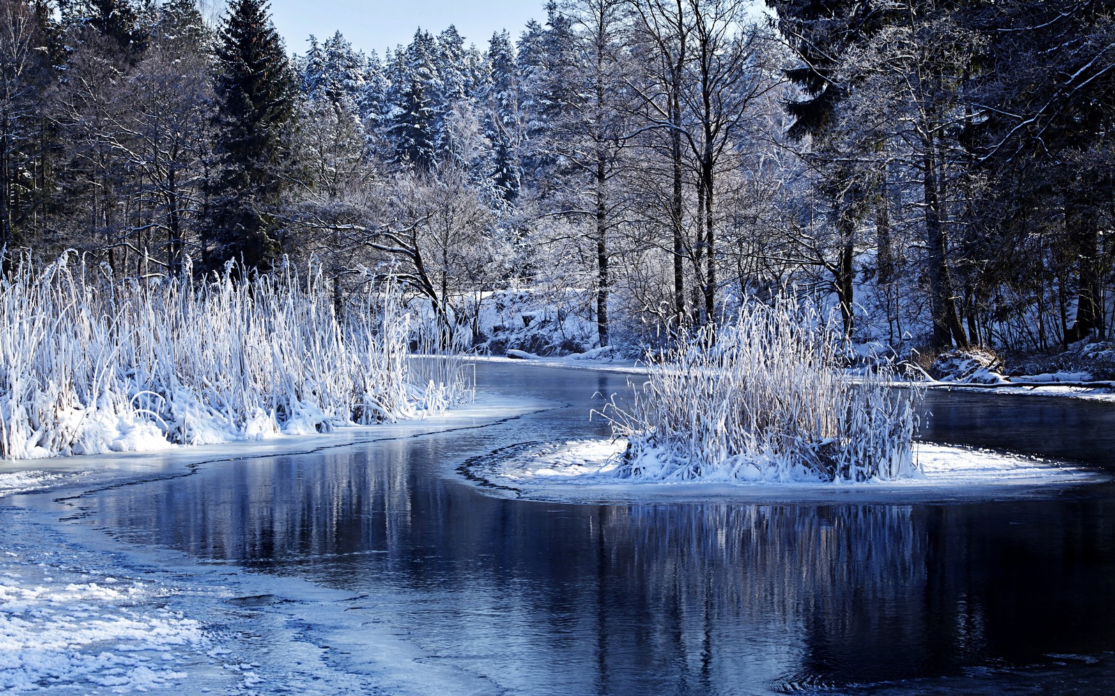 Vista aérea de un río con hielo y nieve en el suelo (invierno, nieve, naturaleza, agua, congelación)