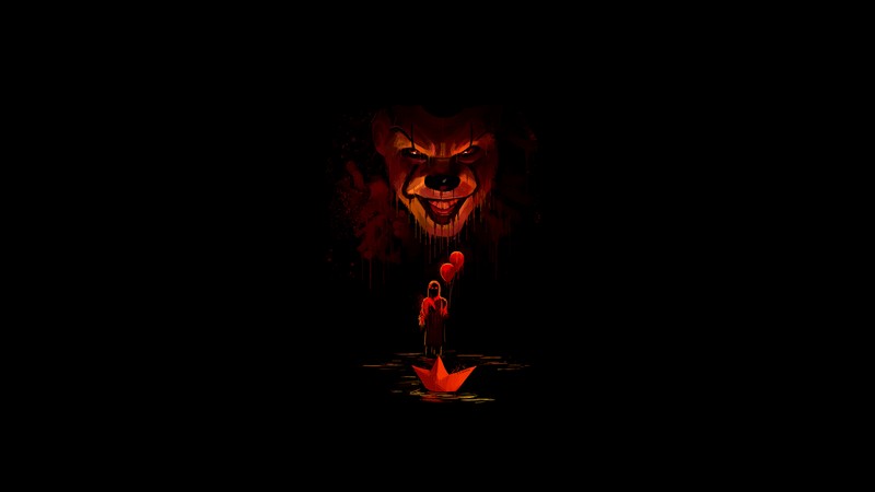 Арафед в темноте с красным зонтом (это глава 2, оно глава 2, it chapter two, фильм, пеннивайз)