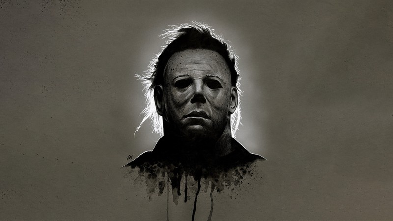 Арабское изображение мужчины с бородой и капюшоном (жуткий, майкл майерс, michael myers, тёмный фон, 5k)