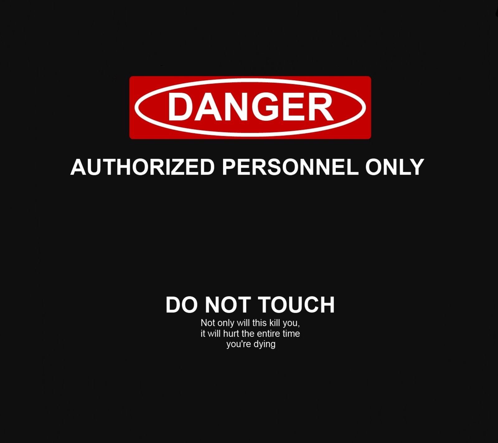 Arafied personnel only do not touch (danger, lock screen)