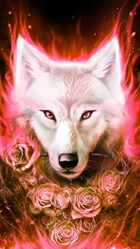 animal, fantasy, pink, roses, white