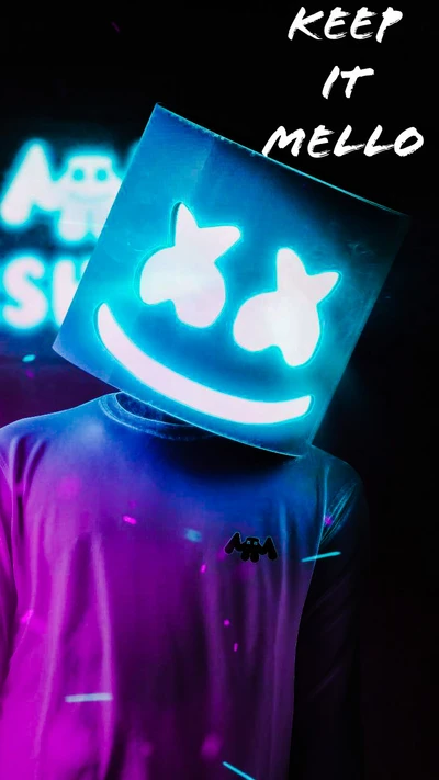 marshmello, neonblue, keepitmello