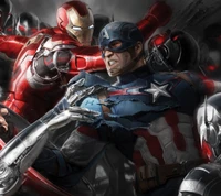 Avengers Clash: Iron Man and Captain America in Epic Battle