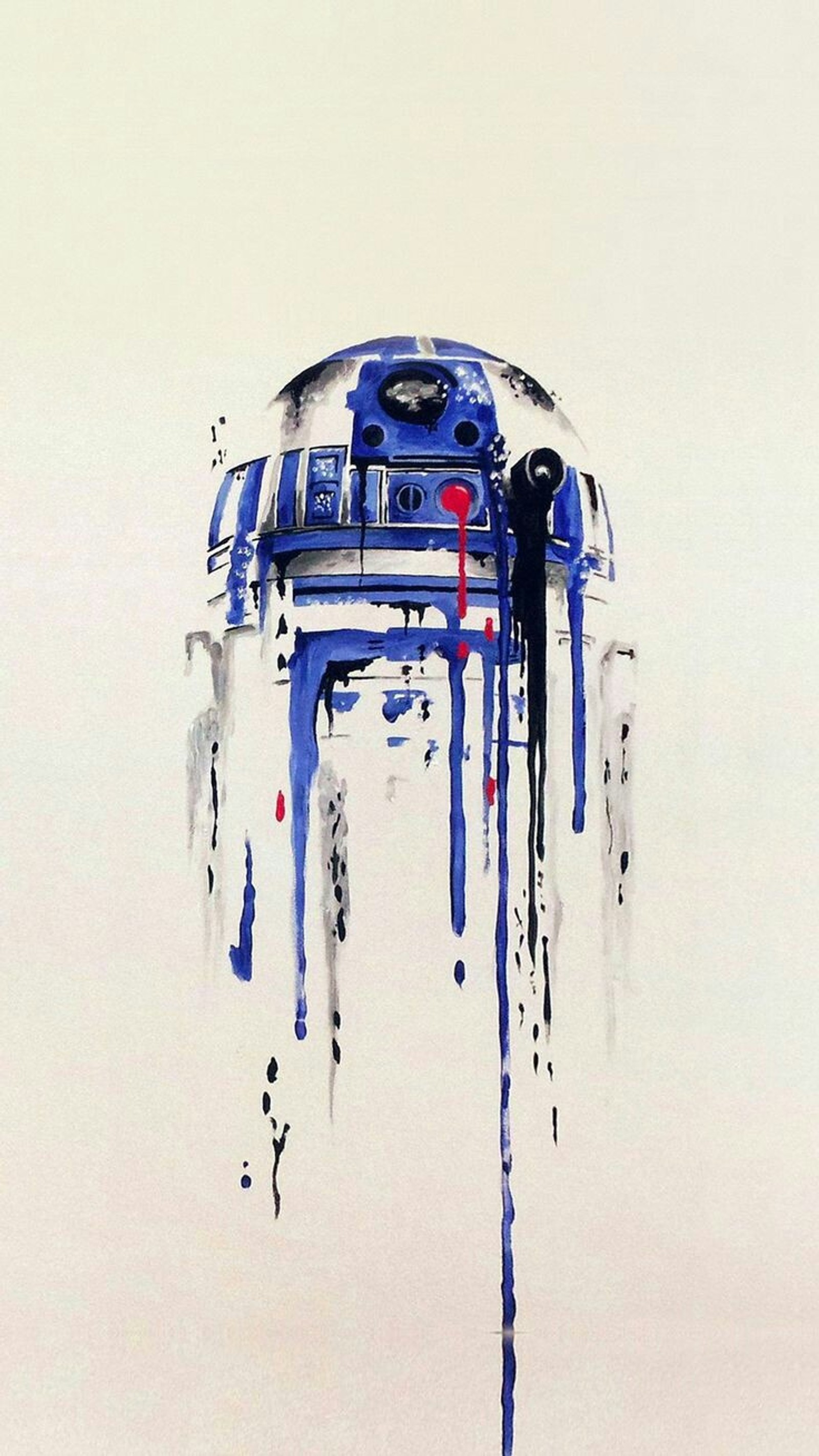 Painting of a droidm with blood dripping down it (2018, new, star, starwars, wars)