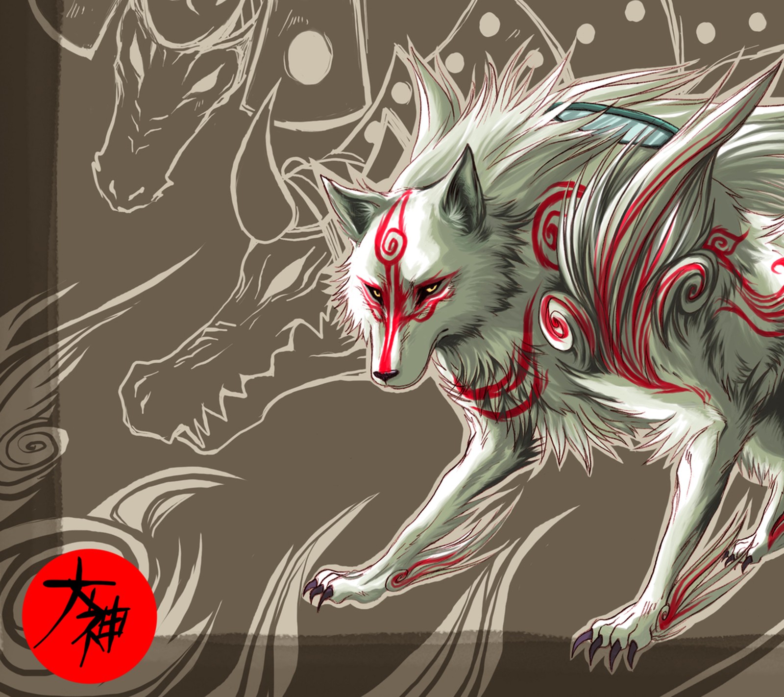 Descargar fondo de pantalla amaterasu, capcom, juego, okami, video