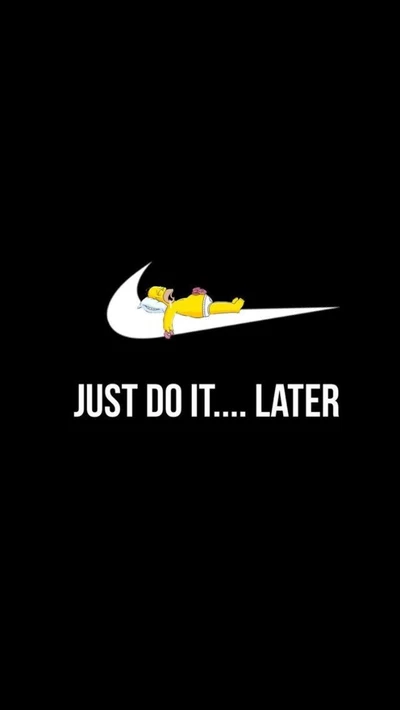 Homer Simpson Relaxing with a Playful Twist on Nike's Slogan