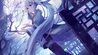 Hatsune Miku dans un paysage nocturne de rêve : graphiques enchantés d'une icône Vocaloid