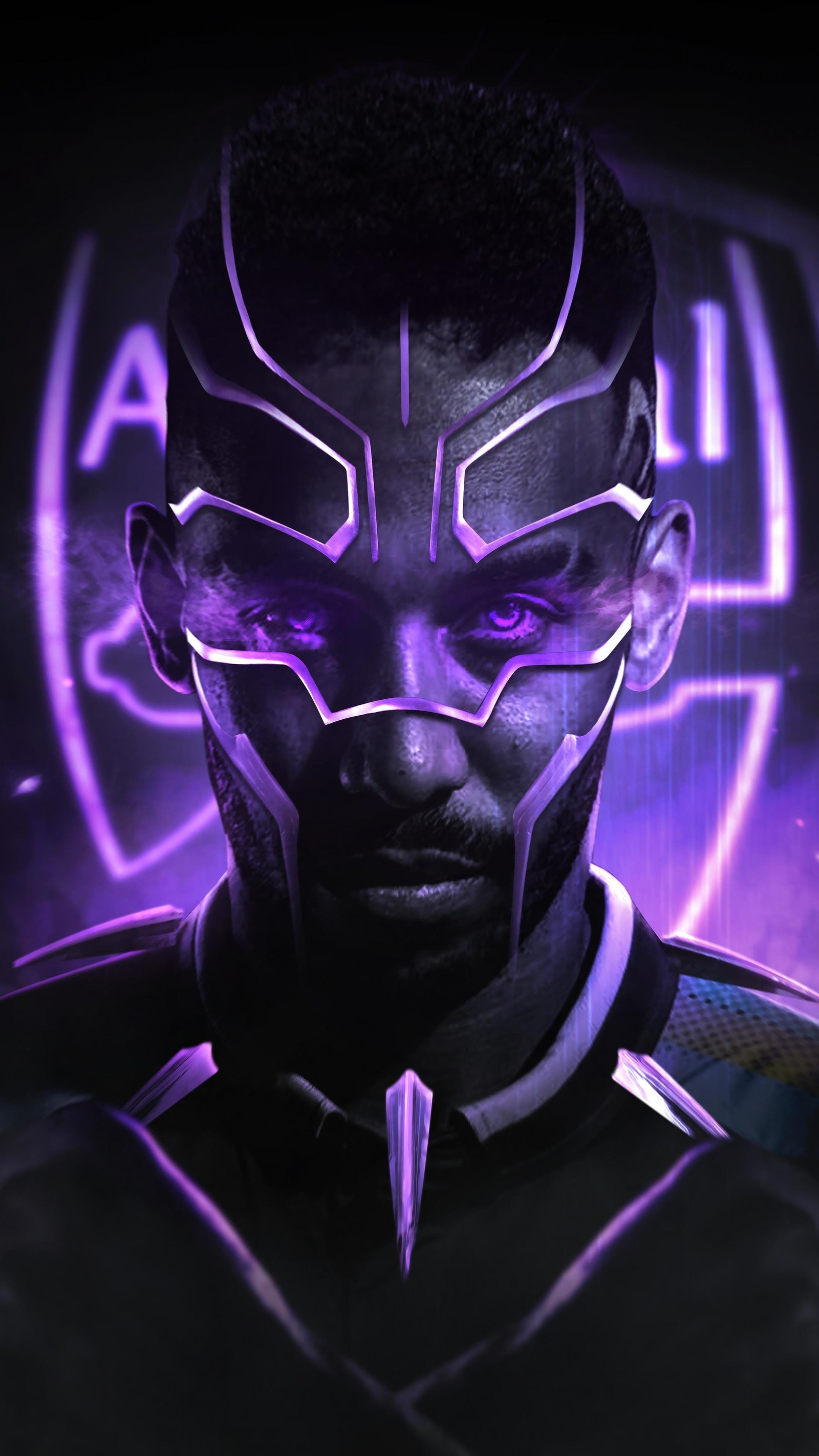 black panther, superhero, purple, cartoon, art wallpaper