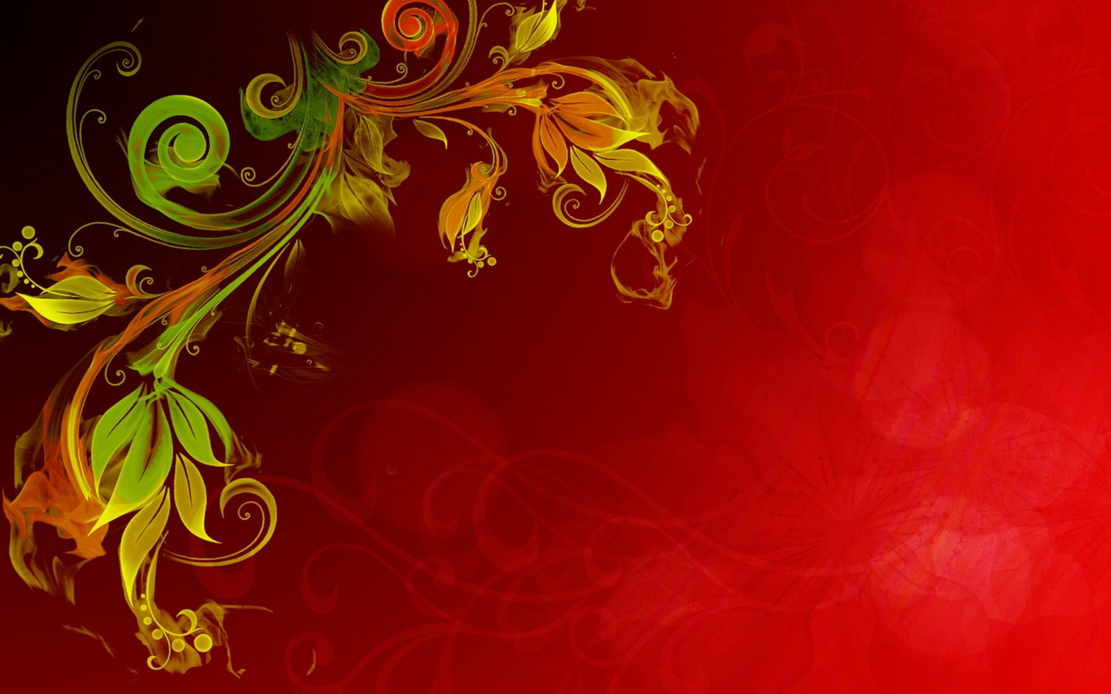 red, yellow, graphic design, fractal art, illustration wallpaper